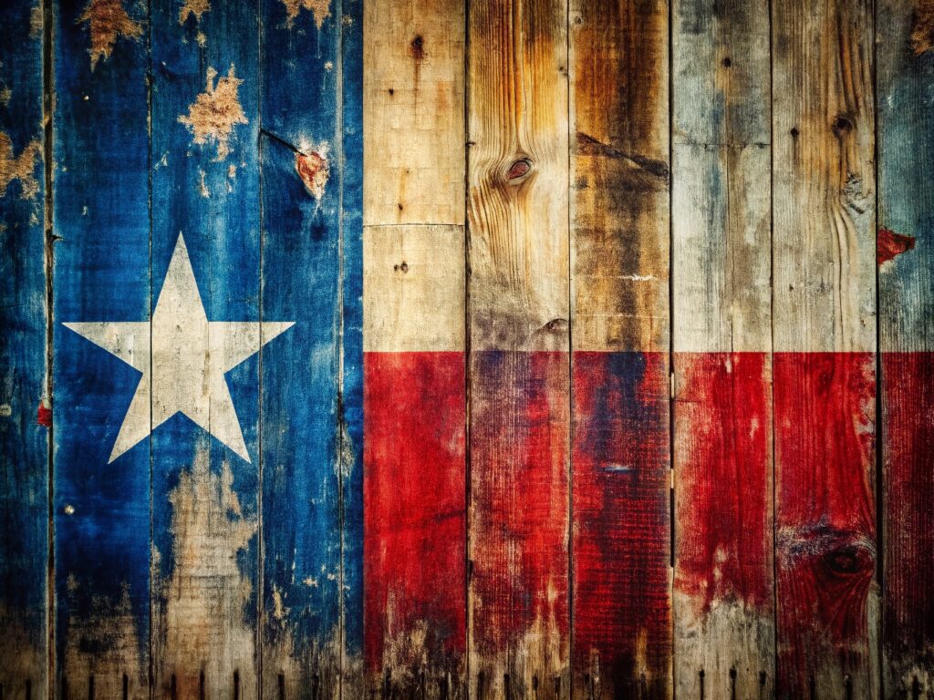 Rustic Texas flag artwork